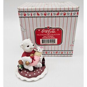 Coca Cola Polar Bear Cubs Figurine Little Girls are Special Baby Shower Gift